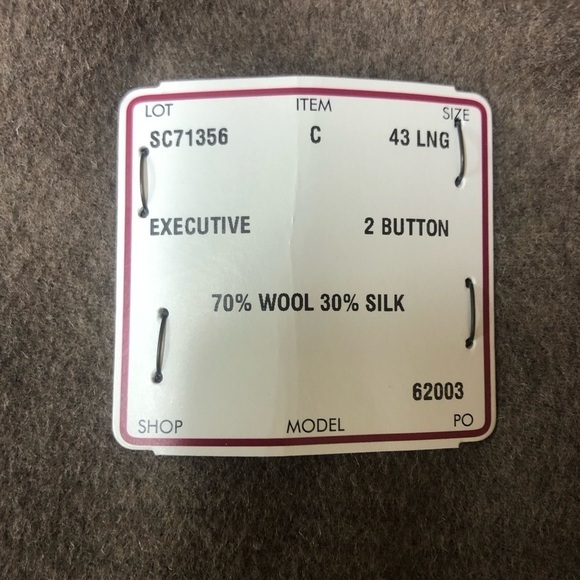 Jos. A. Bank Executive Collection Wool Silk 2 Button Jacket Size 43 LNG NWT - Picture 4 of 6